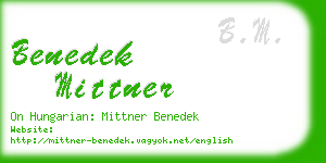 benedek mittner business card